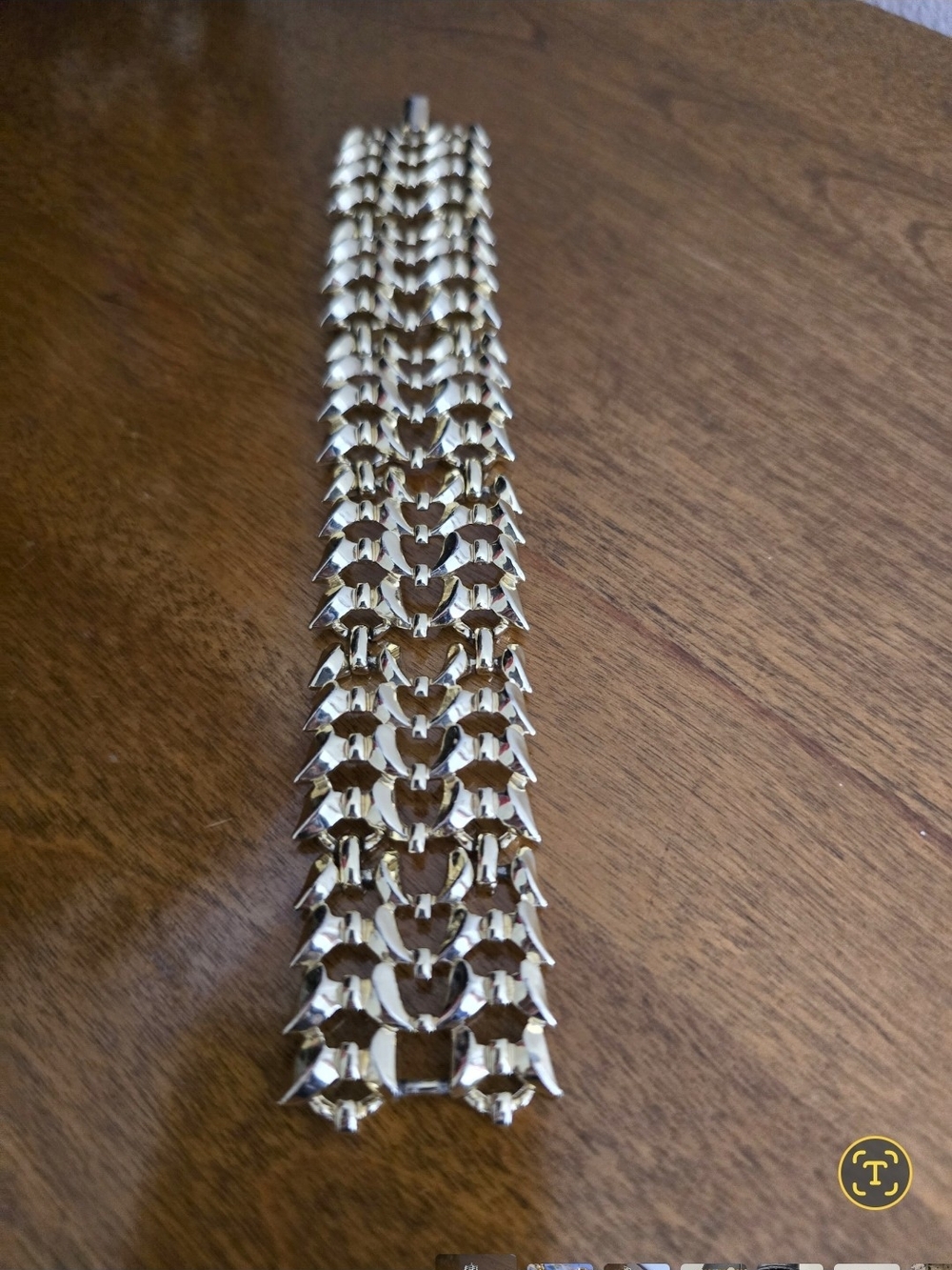 Vintage Coro Gold-Tone Wide Multi-Link Bracelet